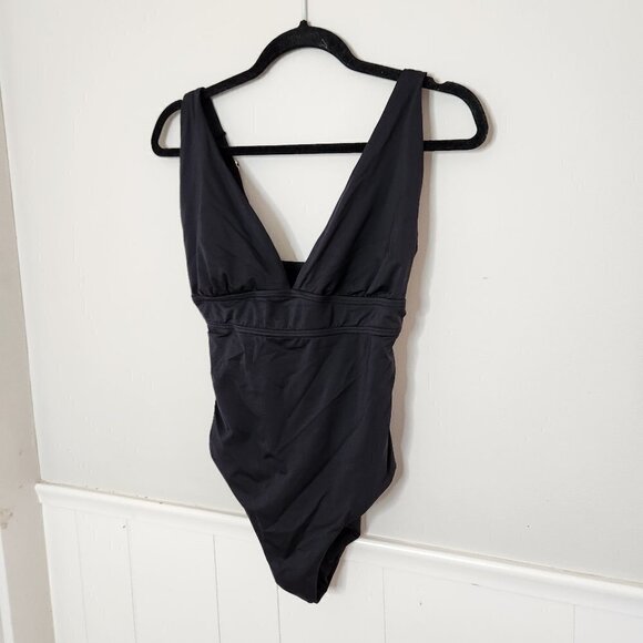 KNIX Solid Black One Piece Bathing Suit - Picture 1 of 5